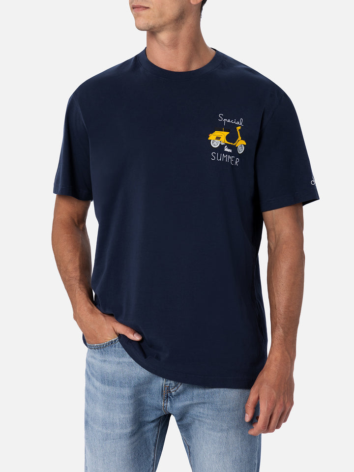 Cotton T-shirt with Vespa Special Summer embroidery | VESPA SPECIAL EDITION - MC2 Saint Barth