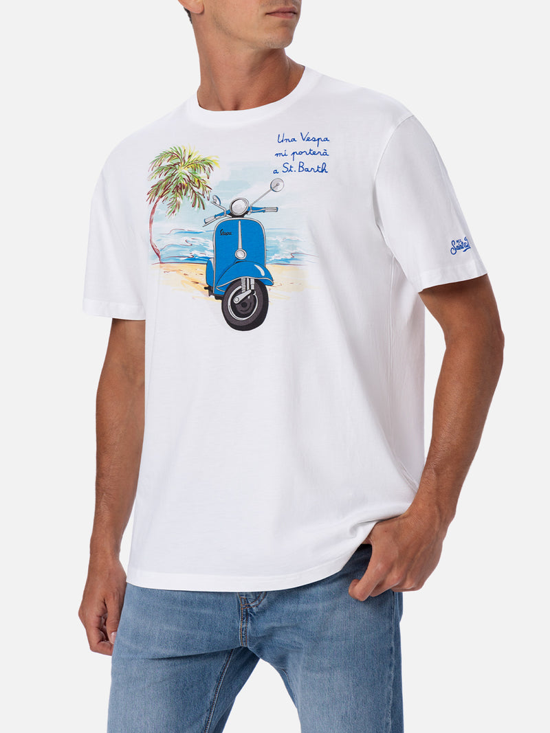 T-shirt da uomo con stampa piazzata e ricamo Vespa | EDIZIONE SPECIALE VESPA