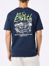 T-shirt da uomo in cotone con stampa piazzata St. Barth Resort