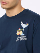 Herren-T-Shirt aus Baumwolle mit platziertem Portofino Bay Martini-Aufdruck | PORTOFINO DRY GIN SONDEREDITION