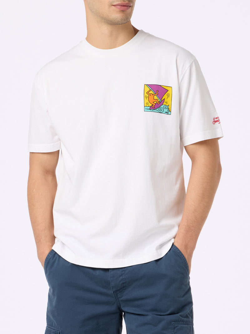 Man cotton t-shirt with Keith Haring design front and back print | KEITH HARING SPECIAL EDITION