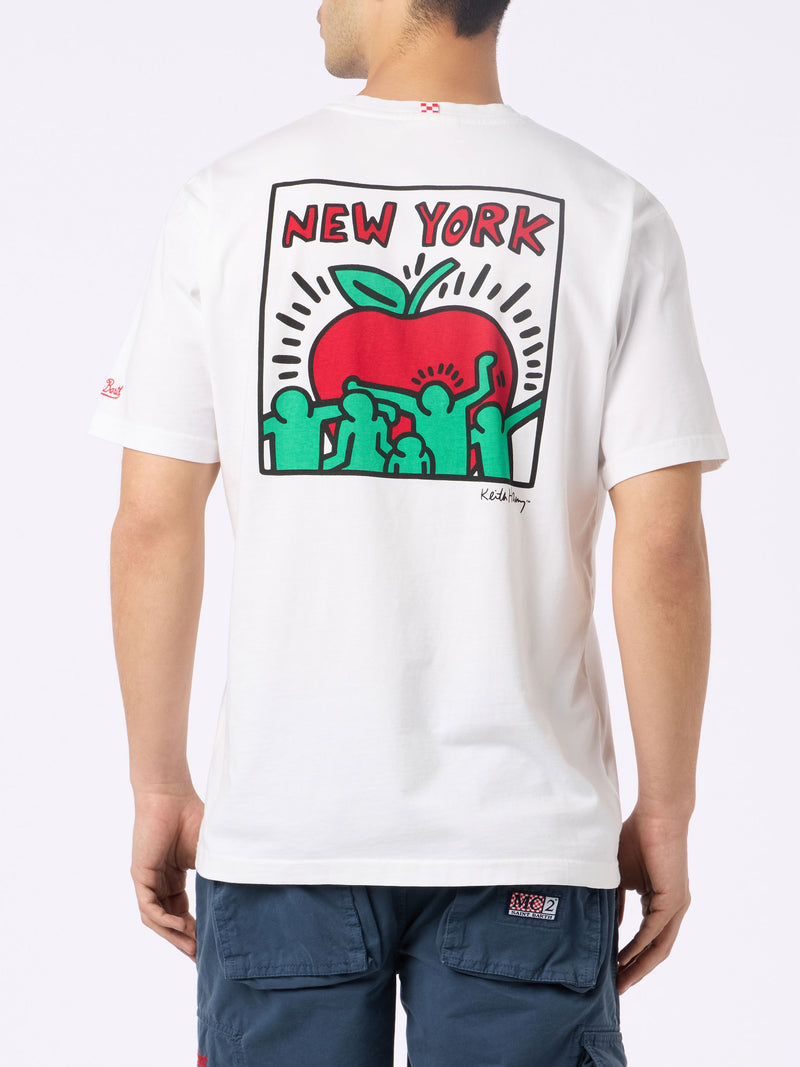 T-shirt da uomo in cotone con stampa fronte e retro del disegno Keith Haring | KEITH HARING EDIZIONE SPECIALE