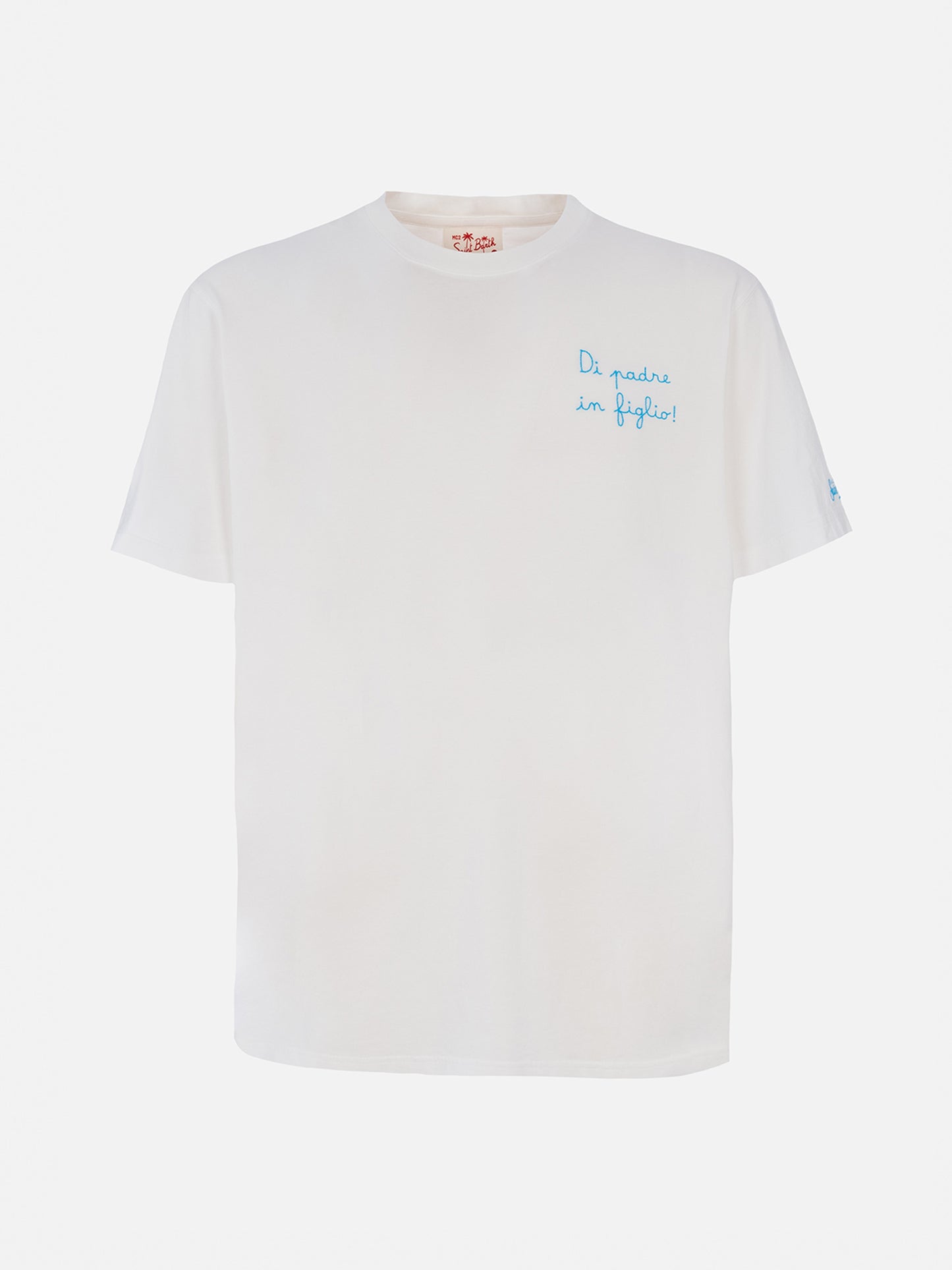 Cotton T-shirt with Di Padre in Figlio embroidery | SS LAZIO SPECIAL EDITION - MC2 Saint Barth