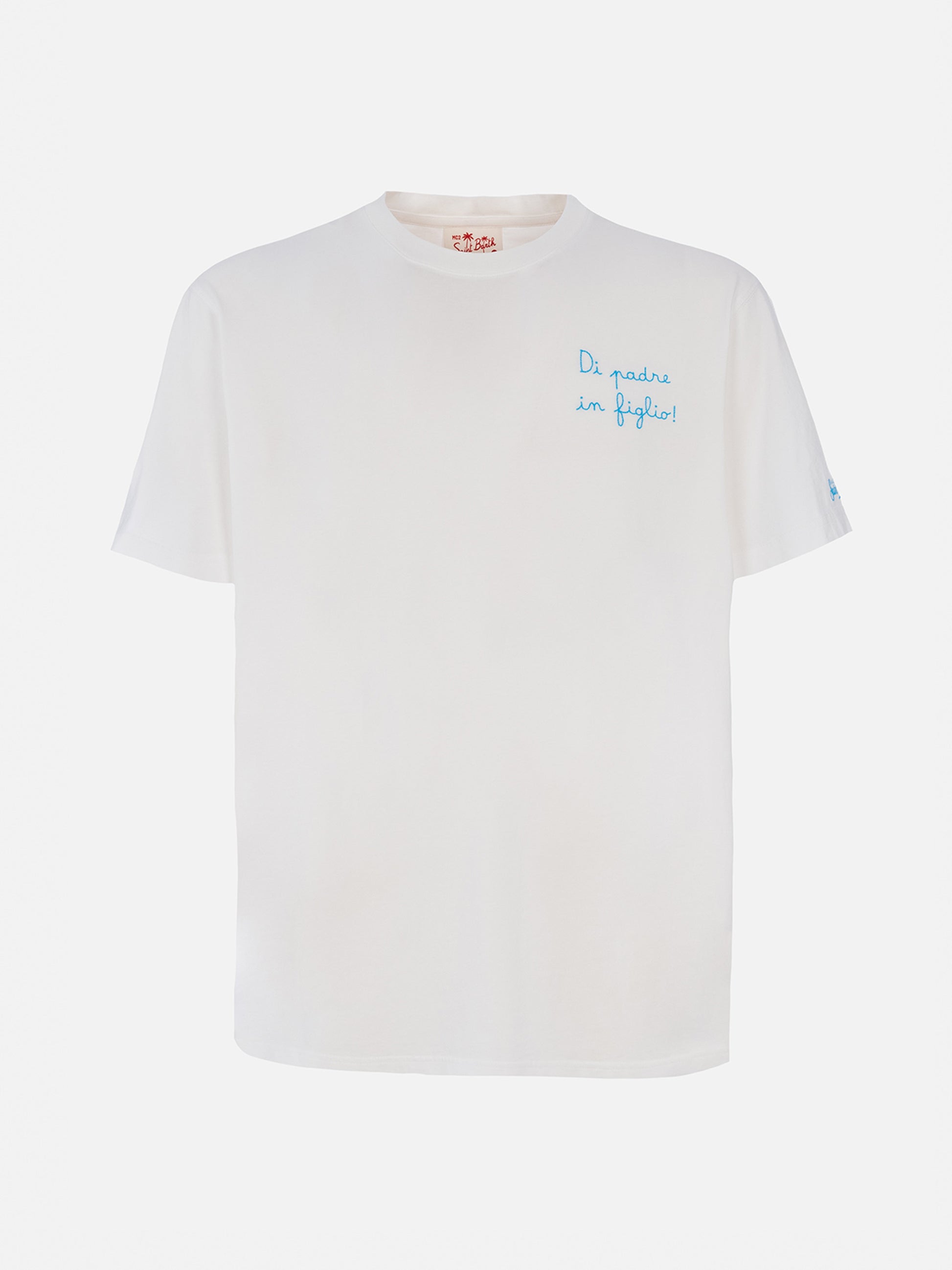 Cotton T-shirt with Di Padre in Figlio embroidery | SS LAZIO SPECIAL EDITION - MC2 Saint Barth