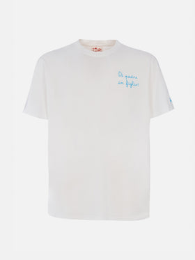 Cotton T-shirt with Di Padre in Figlio embroidery | SS LAZIO SPECIAL EDITION - MC2 Saint Barth