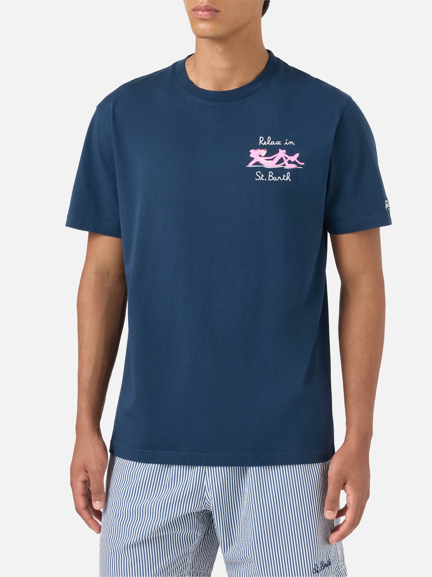 T-shirt with Pink Panther print and embroidery | THE PINK PANTHER SPECIAL EDITION