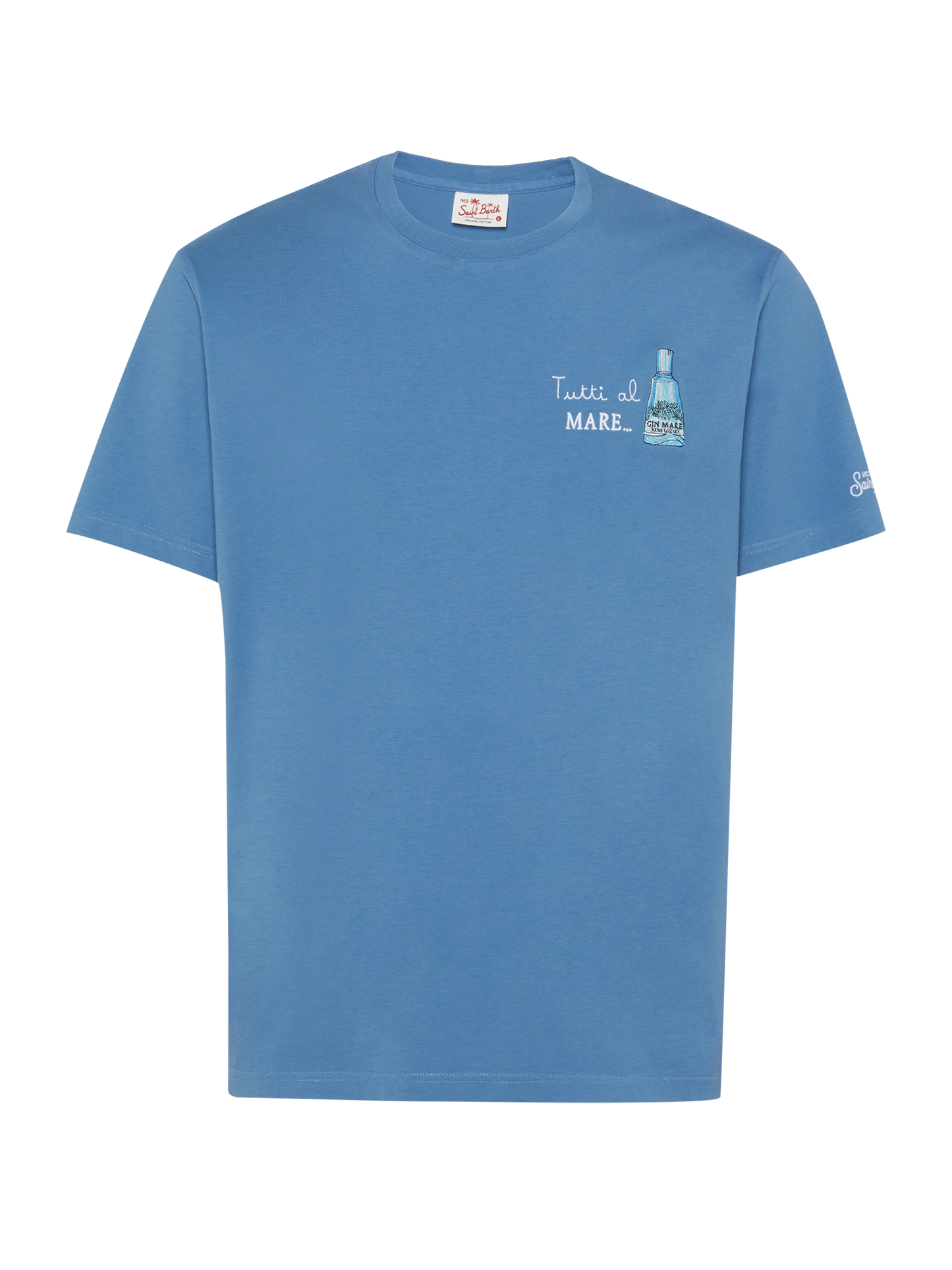 T-shirt Man in cotone con stampa e ricamo "Tutti al Mare" | GIN MARE SPECIAL EDITION
