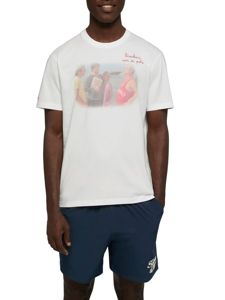 T-shirt Man in cotone con ricamo "Bischeri non si pole" | SAPORE DI MARE SPECIAL EDITION
