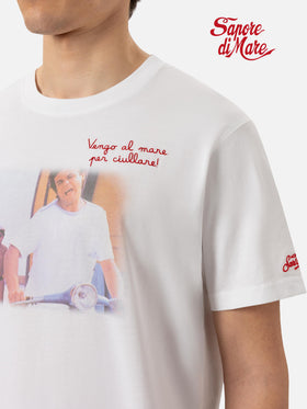 Cotton T-shirt with Vado al mare per... embroidery |SAPORE DI MARE SPECIAL EDITION