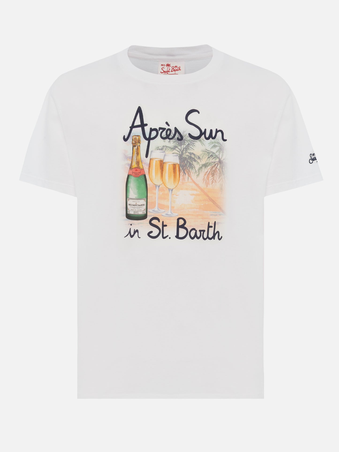 Cotton T-shirt with Après Sun in St. Barth  print