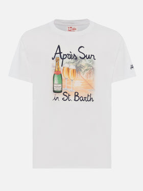 Cotton T-shirt with Après Sun in St. Barth  print