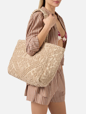 Cotton Tufting bag with raised embroidery