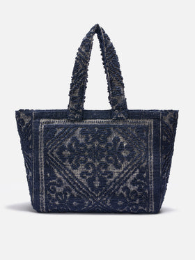 Tufting Cotton Tote Bag blu navy