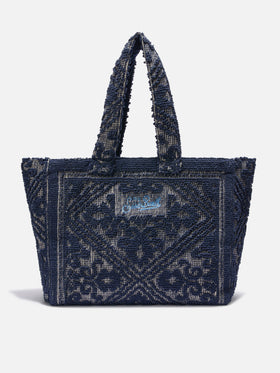 Tufting Cotton Tote Bag blu navy