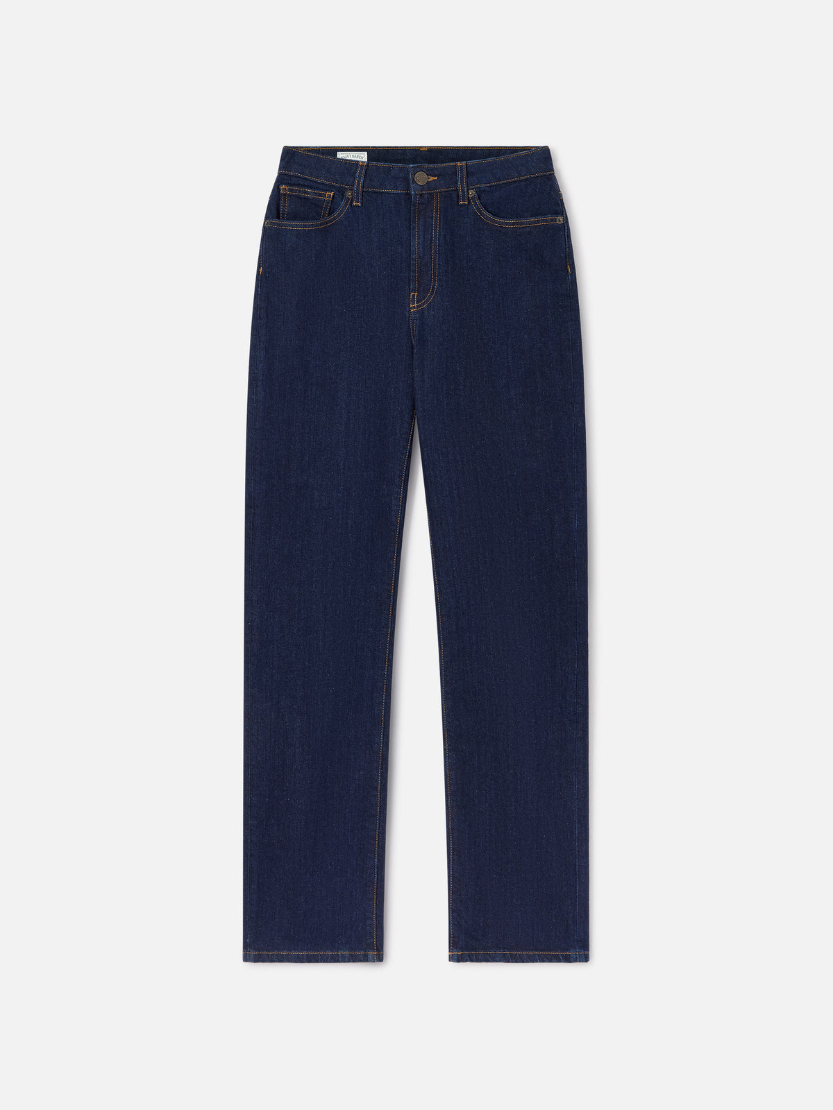 Pantaloni June blu in denim di cotone con ricamo monogramma SB