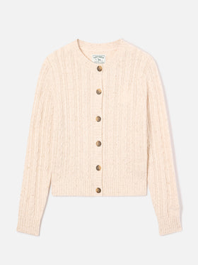Cardigan Grain Ursule aus Donegal-Wollmischung mit Zopfmuster 