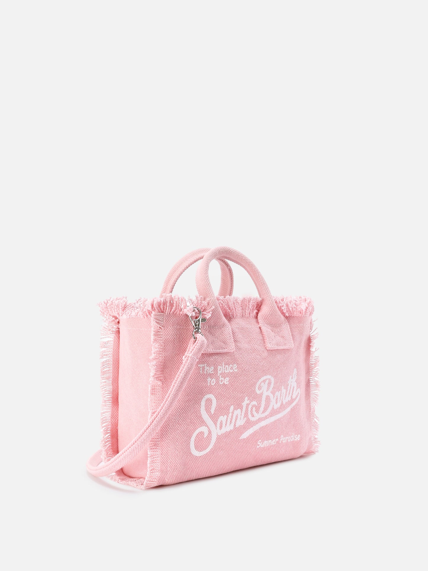 Borsa Vanity mini in canvas rosa tinta unita