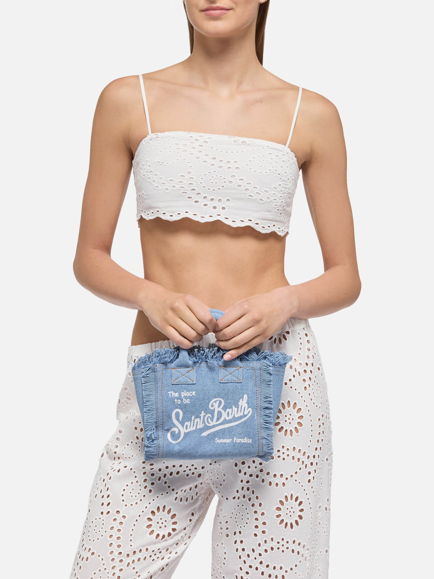 Light denim Mini Vanity bag - MC2 Saint Barth