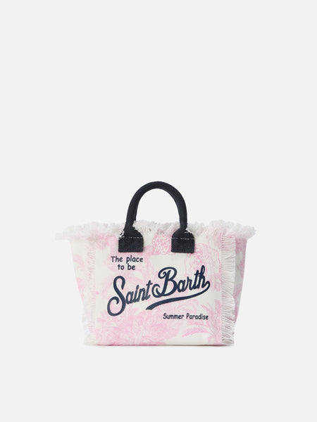 Canvas Vanity mini bag with pink toile de Jouy print – MC2 Saint Barth
