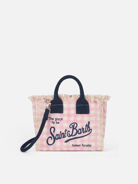 Gingham cotton canvas Mini Vanity bag