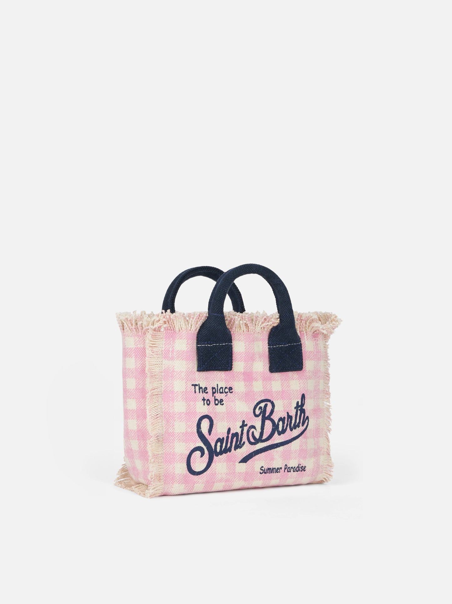 Gingham cotton canvas Mini Vanity bag