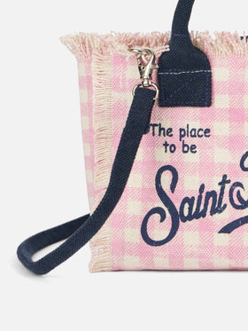 Gingham cotton canvas Mini Vanity bag