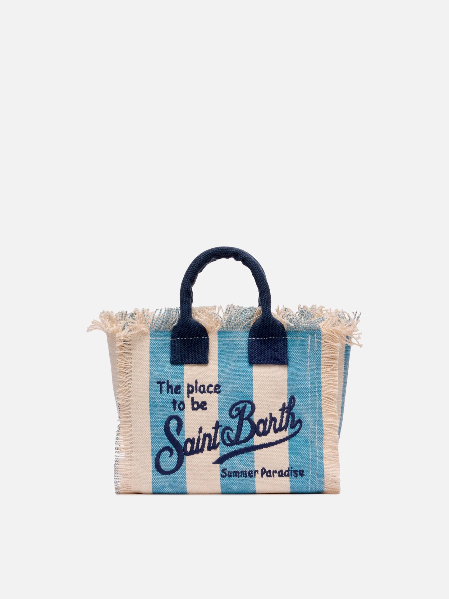 Mini-Kosmetiktasche aus Baumwollcanvas mit Streifendruck
