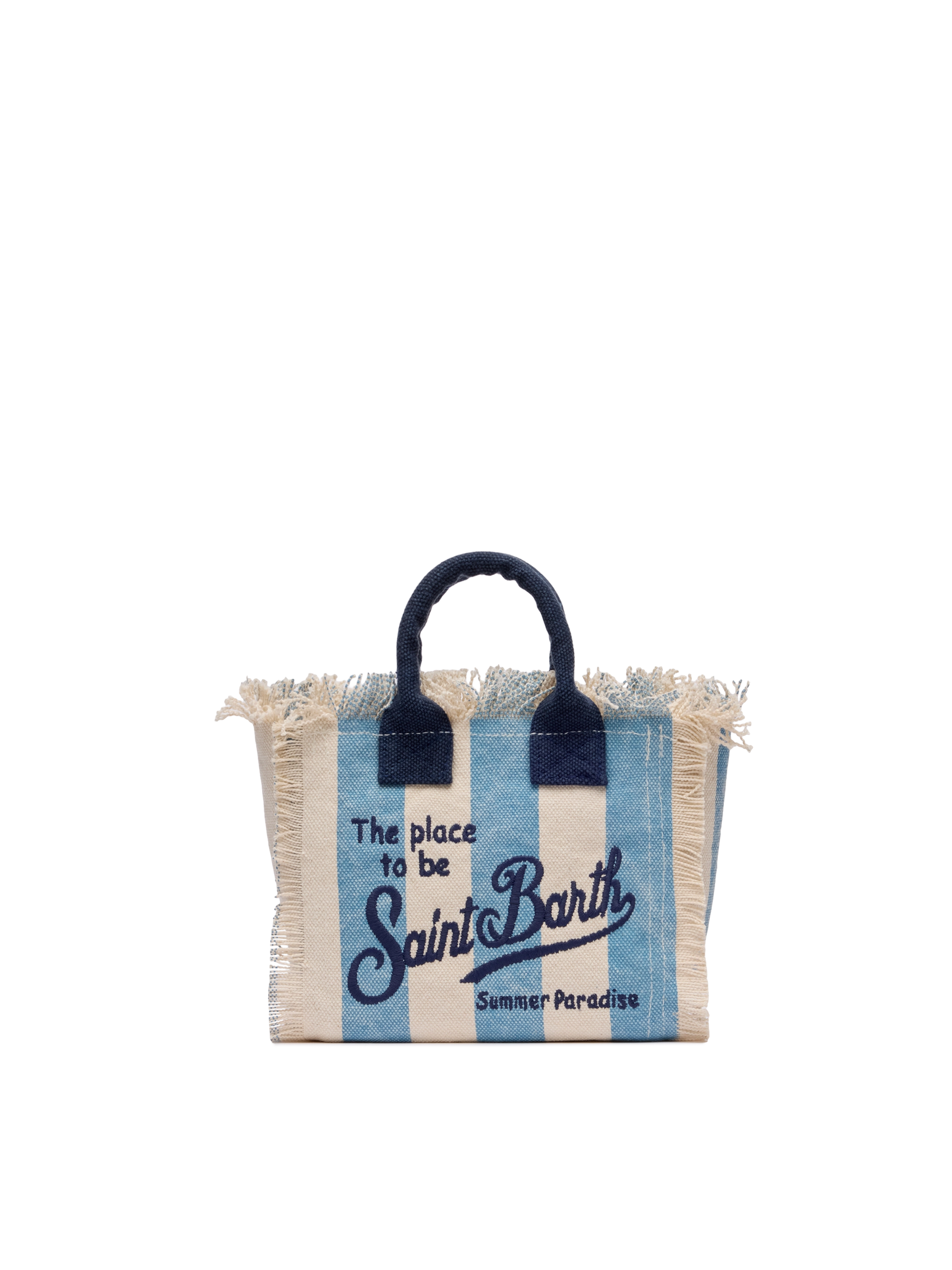 Cotton canvas Mini Vanity bag with striped print - MC2 Saint Barth