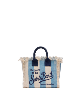 Cotton canvas Mini Vanity bag with striped print - MC2 Saint Barth