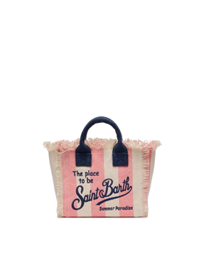 Cotton canvas Mini Vanity bag with striped print - MC2 Saint Barth