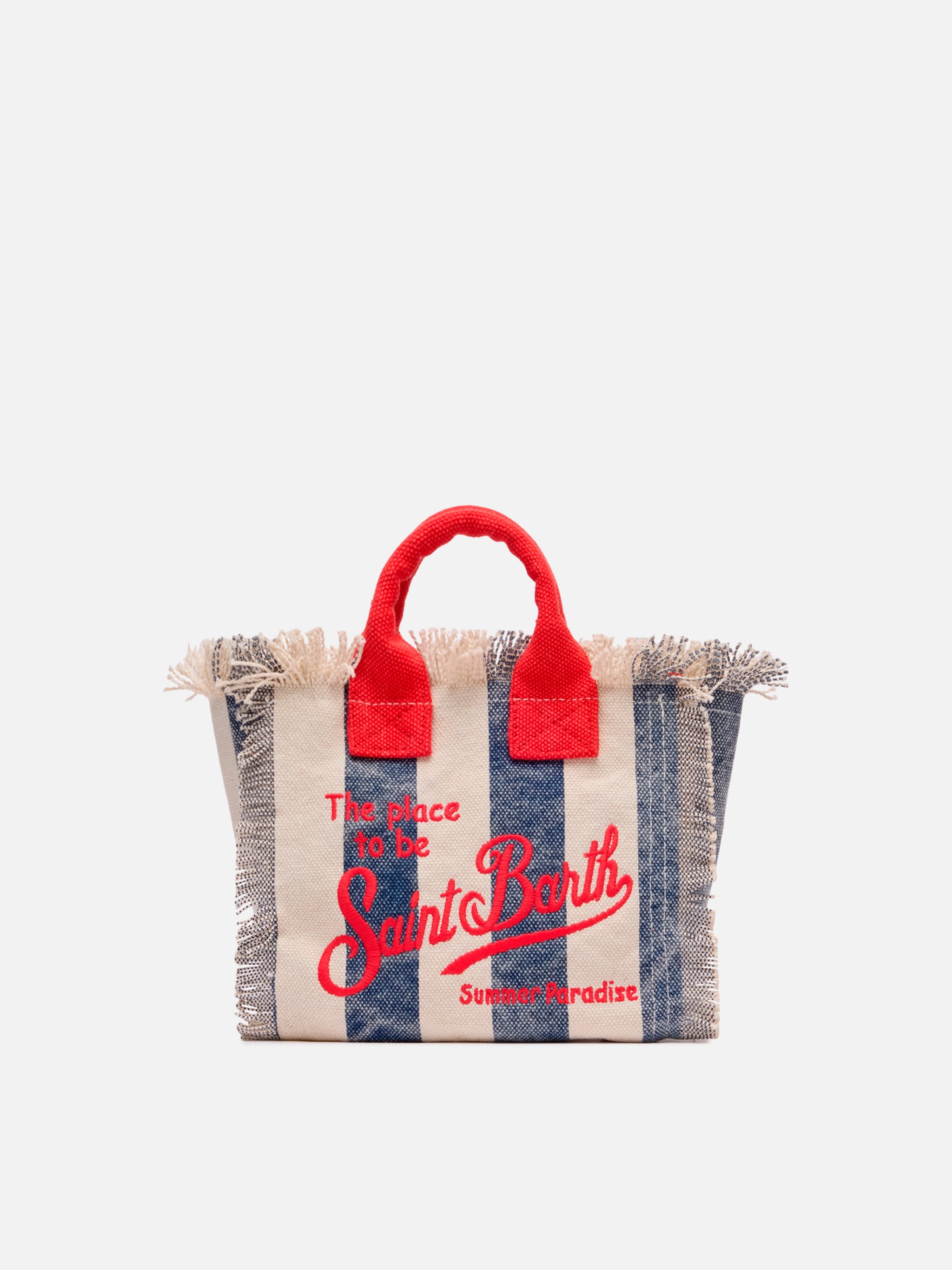 ハンドバッグ MC2 SAINT BARTH Vanity cotton handbag with maxi logo print Vanity cotton handbag with maxi logo print MC2 SAINT BARTH