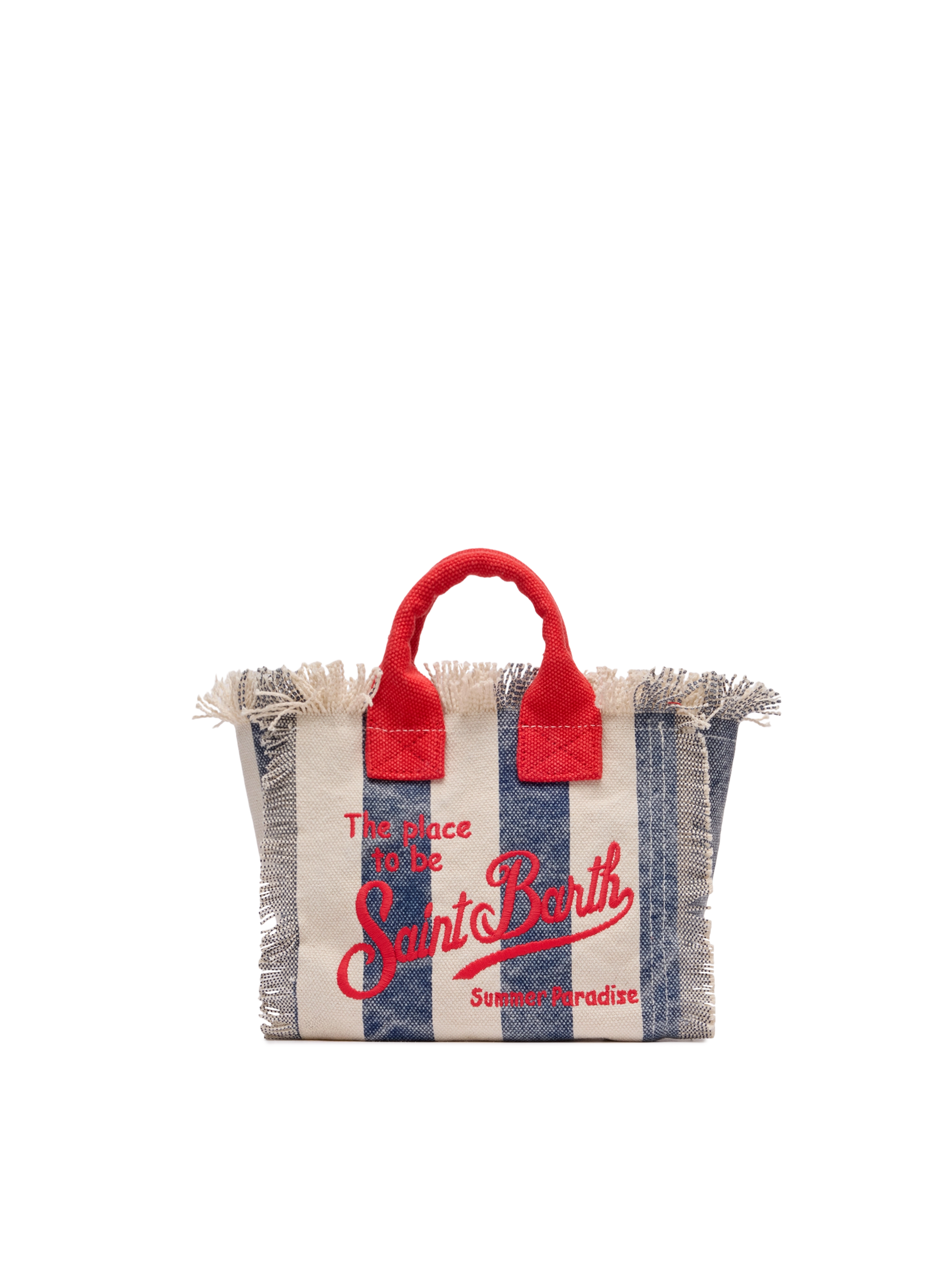Cotton canvas Mini Vanity bag with striped print - MC2 Saint Barth
