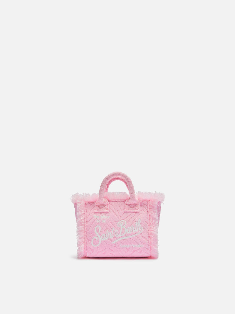 Rosa Mini-Kosmetiktasche mit Zebraprägung