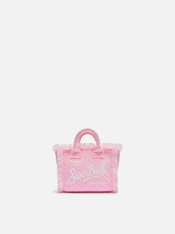 Pink zebra embossed Mini Vanity Sponge Bag