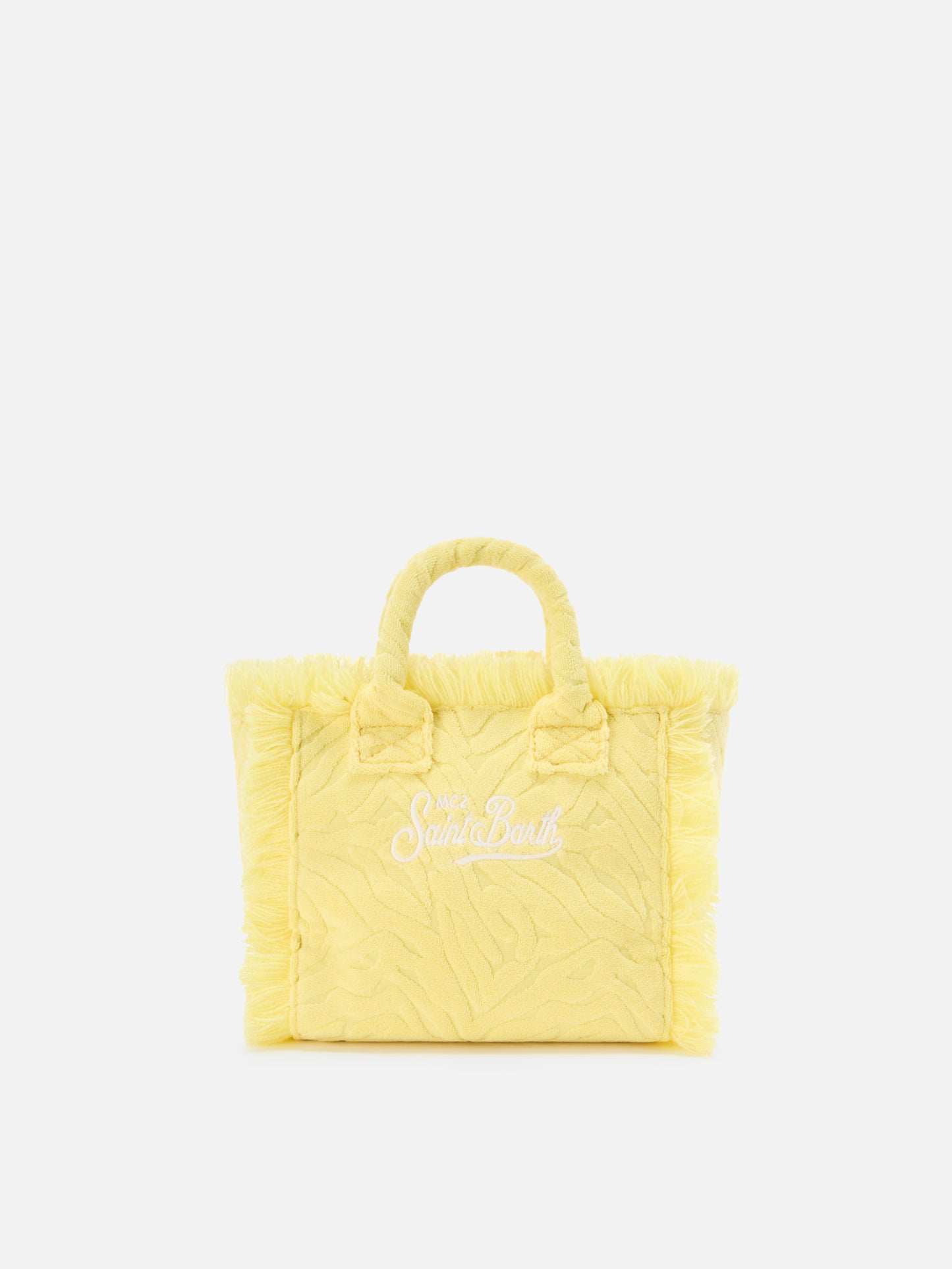 Terry effect Vanity mini bag with raised zebra pattern