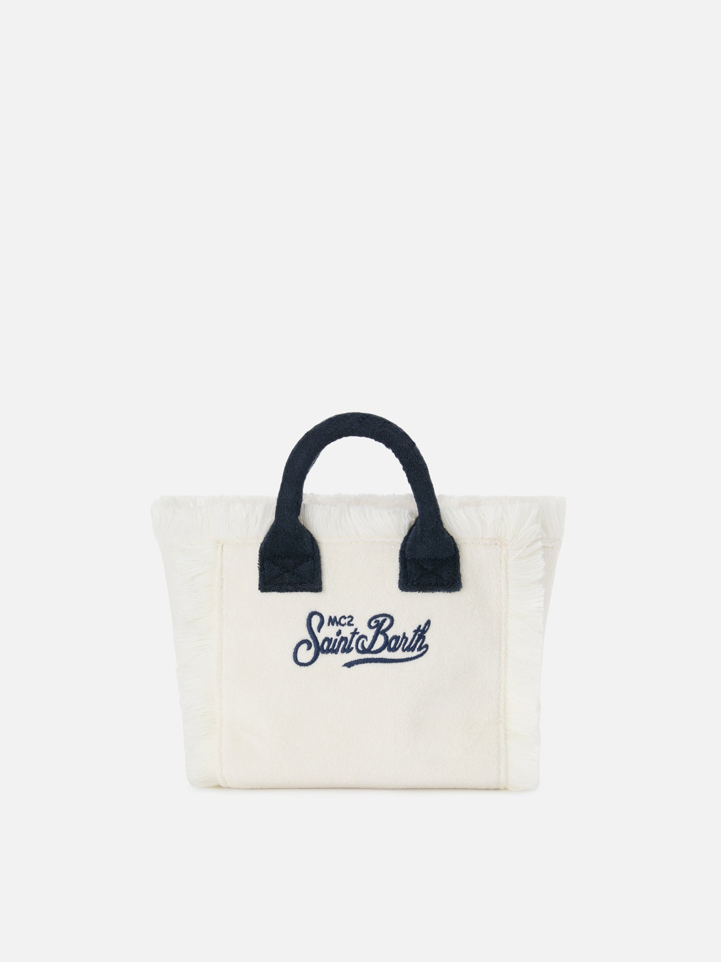 White terry effect Vanity mini bag with embroidered logo