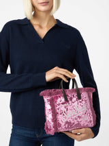 Borsa a mano Mini Vanity in ciniglia rosa