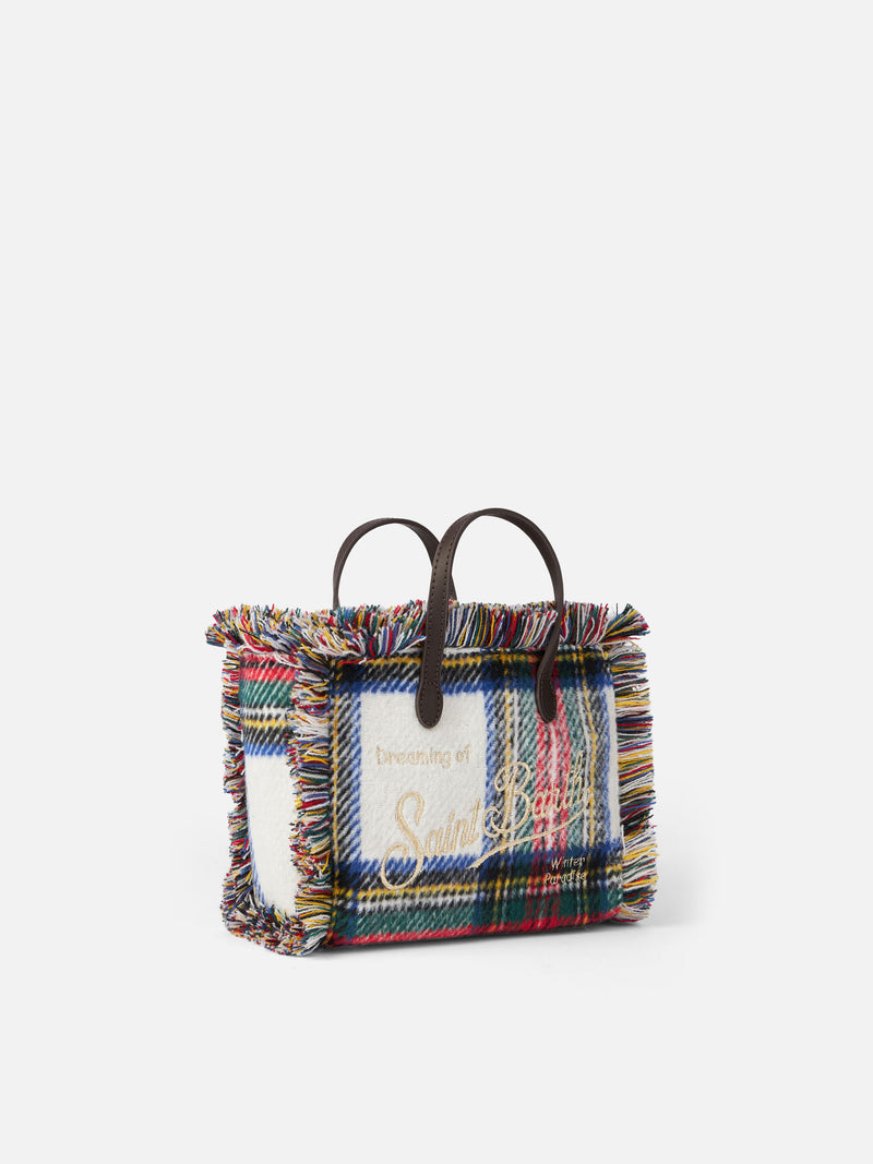 Mini borsa Vanity in lana con motivo tartan