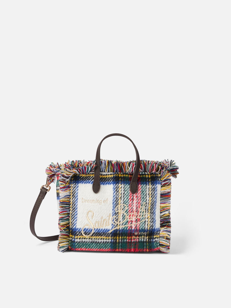 Mini borsa Vanity in lana con motivo tartan