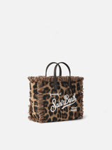 Borsa a mano Mini Vanity in lana con motivo animalier