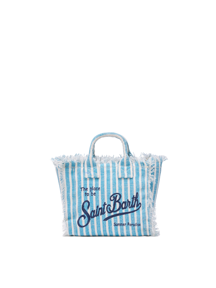 Borsa Mini Vanity Linen con stampa a righe