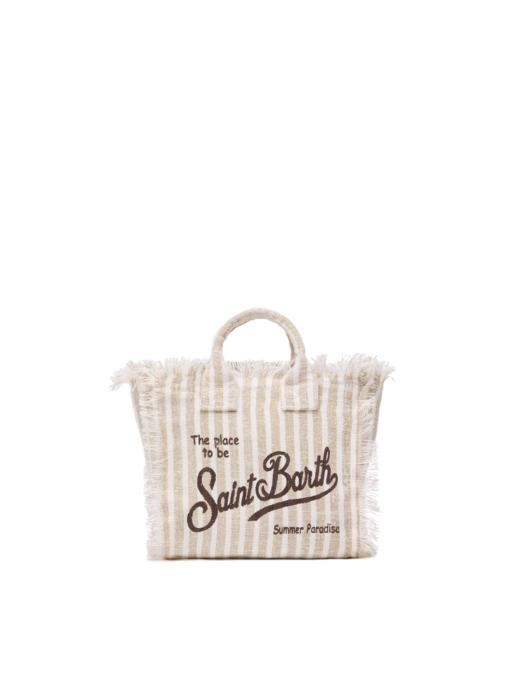 Mini Vanity Linen bag  with striped print