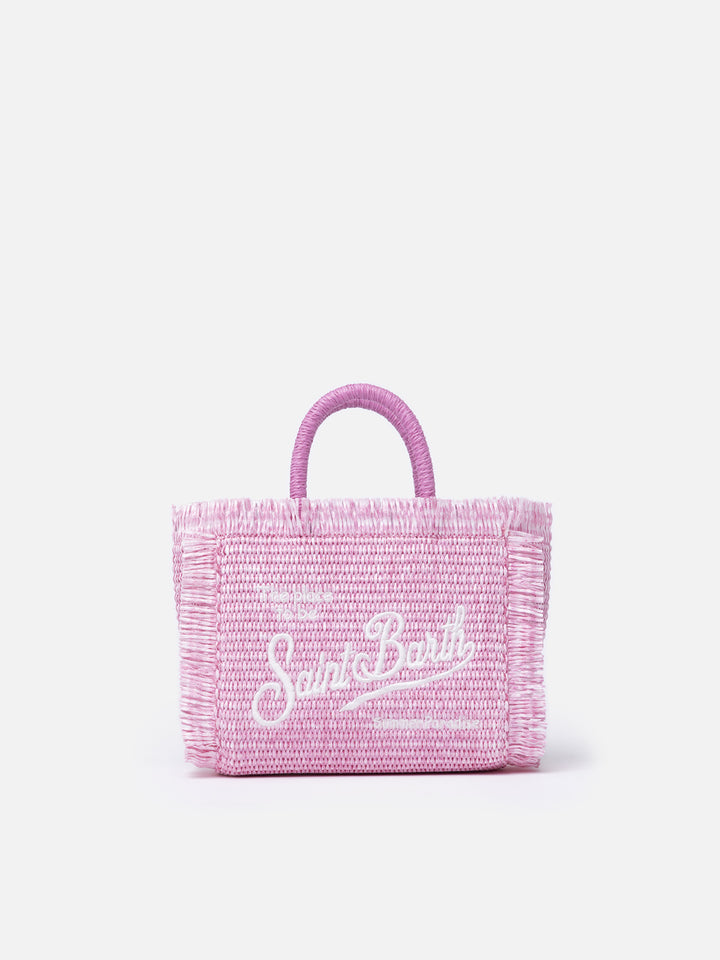 Rosa Mini Vanity Strohtasche