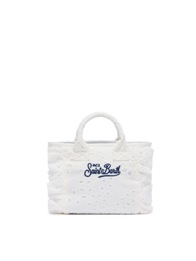 White Sangallo lace Mini Vanity Volant bag - MC2 Saint Barth