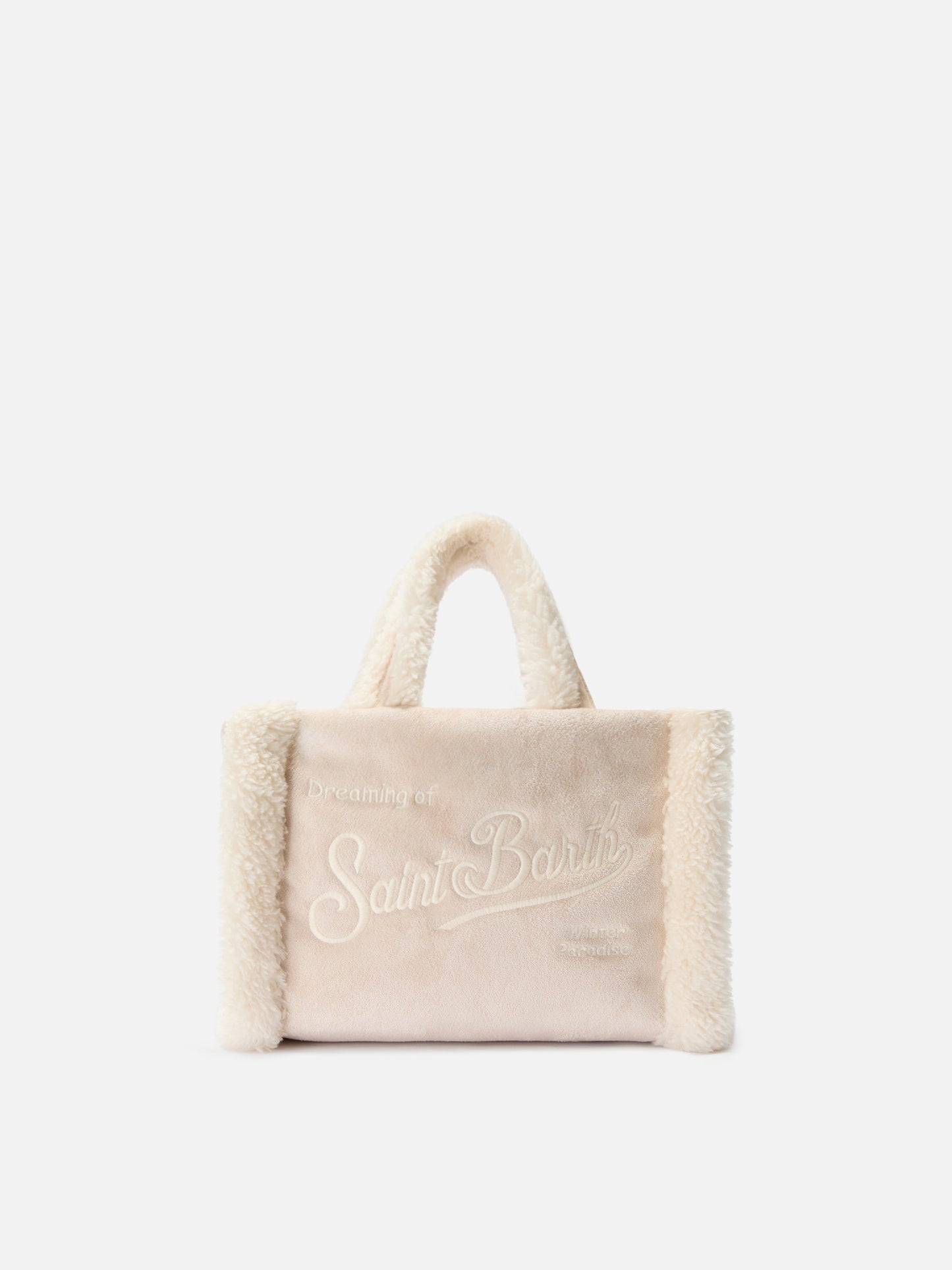 Borsa morbida a mano Vanity Mini Shearling beige
