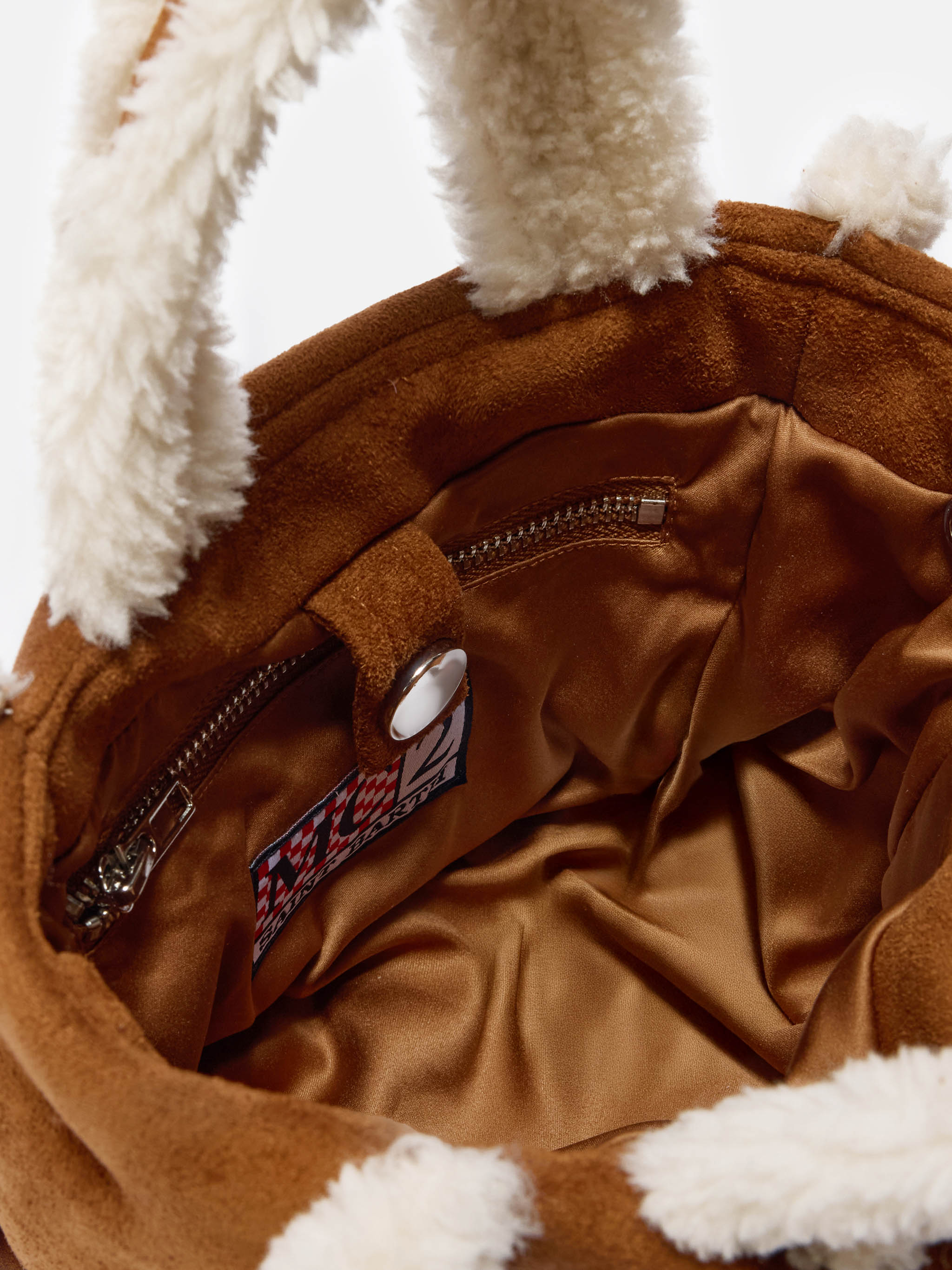 Vanity Mini Shearling Soft Handbag in camel shearling – MC2 Saint