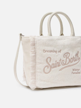 Vanity Mini Felt Handbag in white wool blend