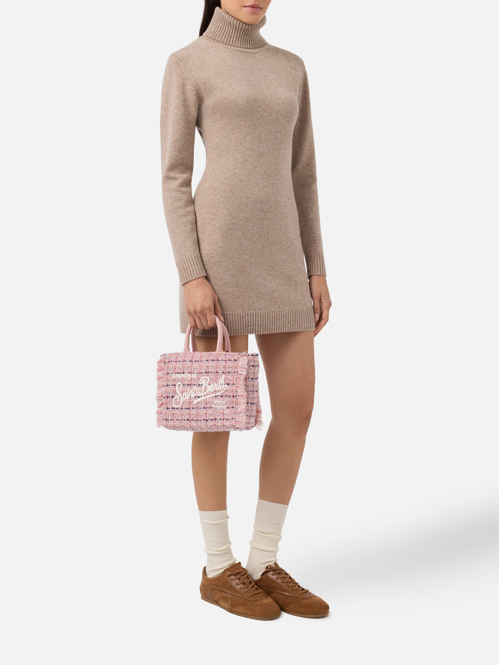 Vanity Mini Tweed Handbag in pink