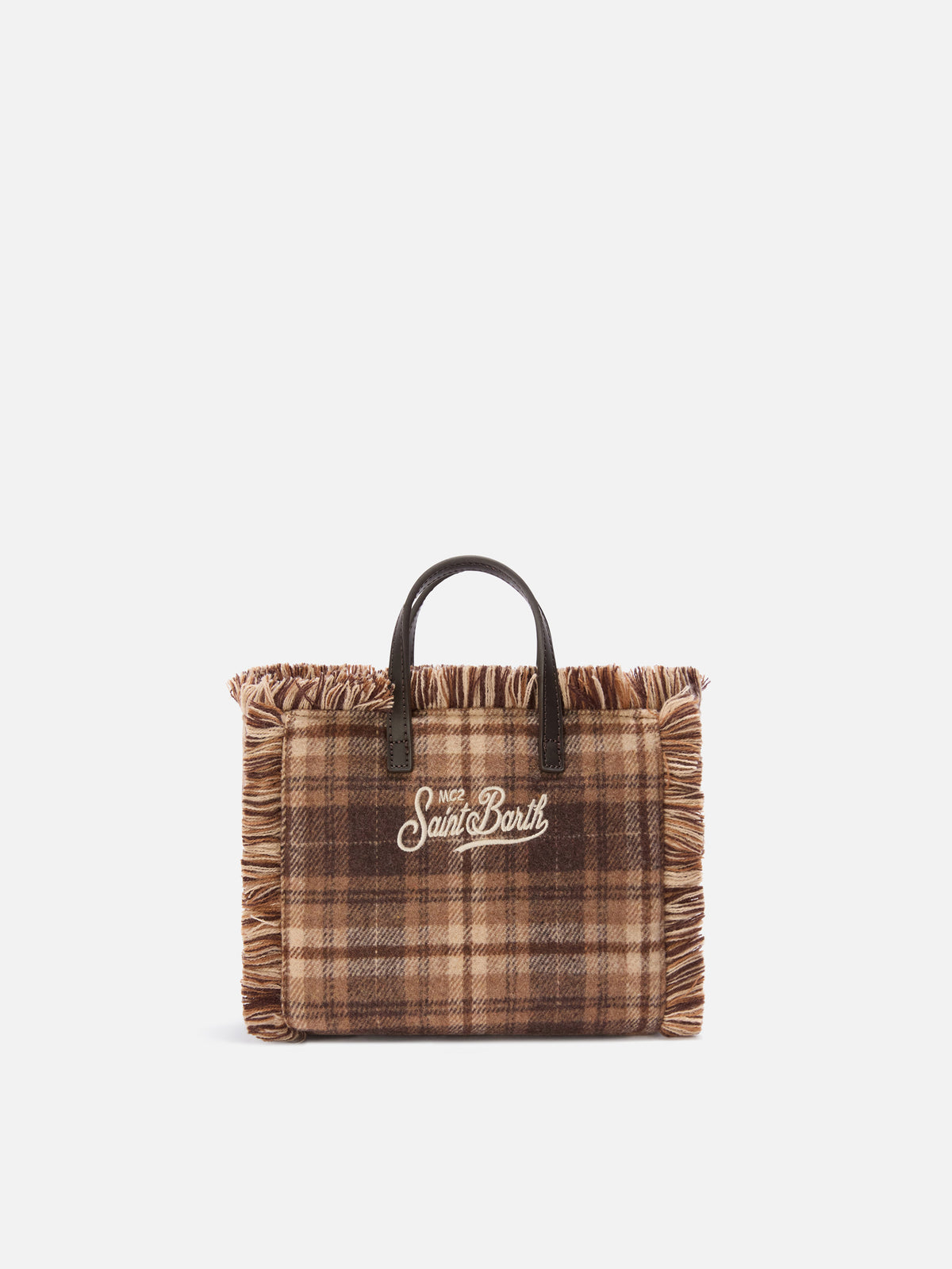 Borsa Mini Vanity in misto lana con motivo tartan