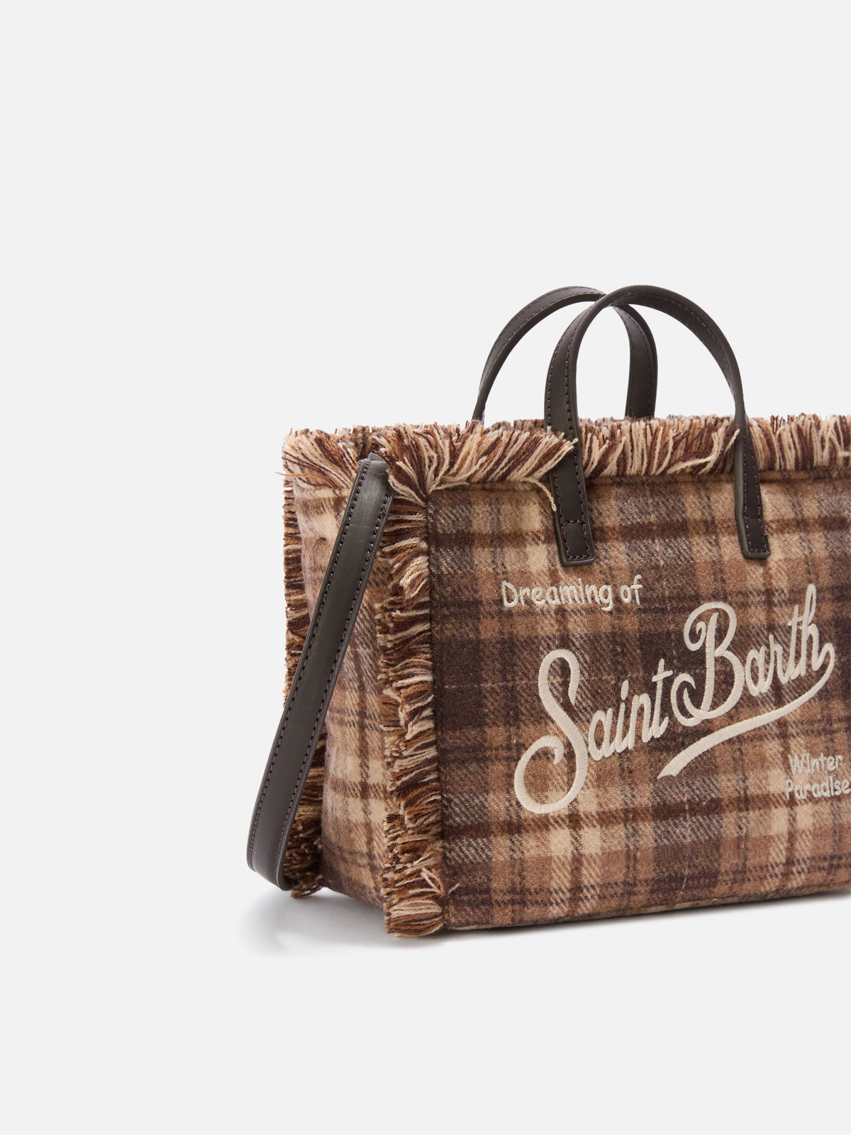 Borsa Mini Vanity in misto lana con motivo tartan